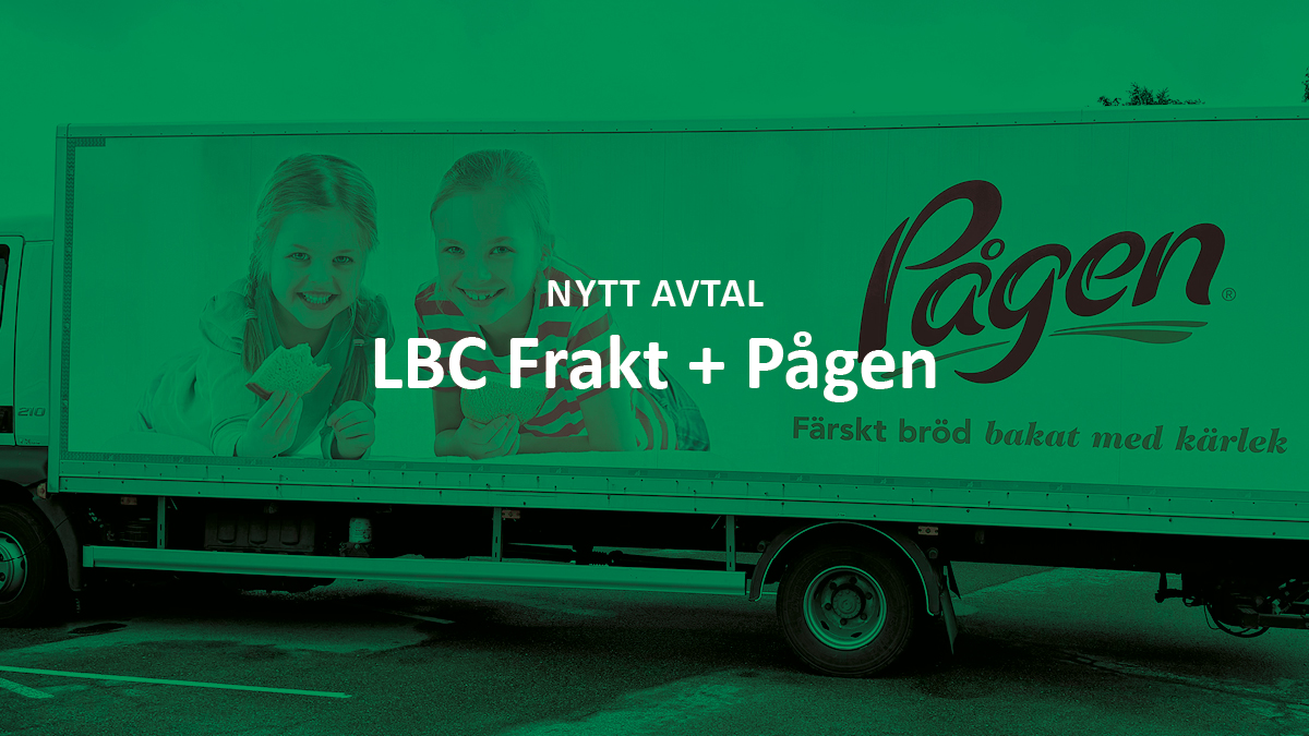 Lastbil med Pågens logotyp vid LBC Frakts terminal i Karlstad